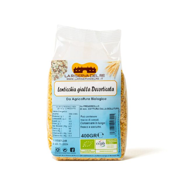 Lenticchie Gialle Decorticate Bio